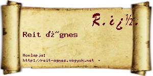 Reit Ágnes névjegykártya